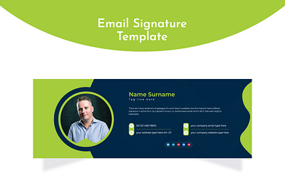 Email Signature Template Design business business email corporate custom email design email design email signature logo singnature singnature design social media design stationery template vector