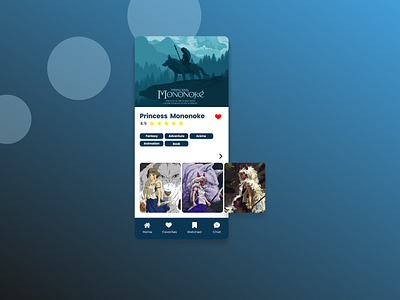 Anime Library App inspired by Studio Ghibli anime anime studio app mobile app design mobile ui reading app ui ux