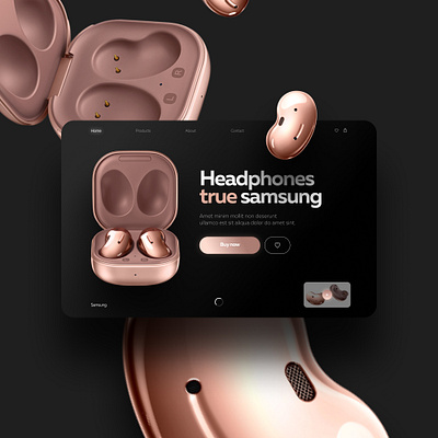 Samsung Headphones (concept) concept design headphones landing landing design minimal samsung ui ux web webdesign