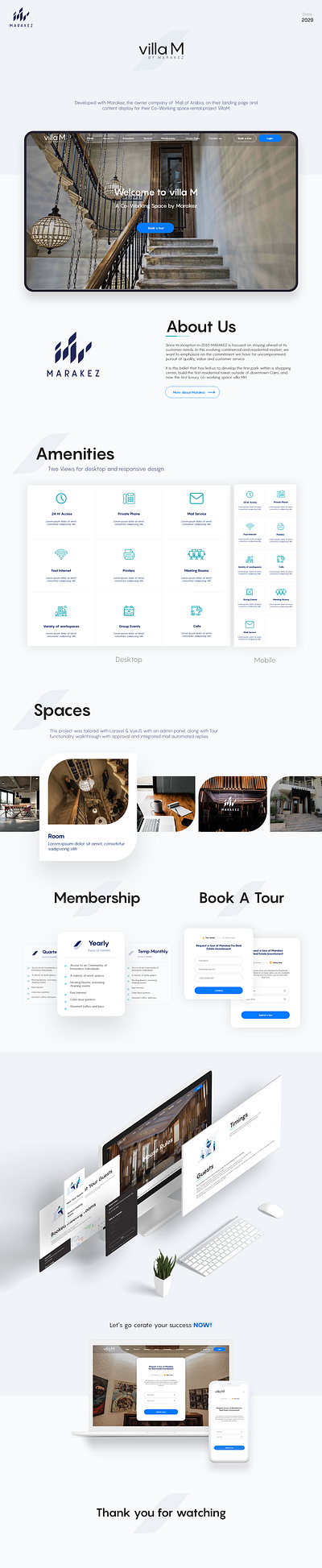 Villa M by Marakez a tour booking build landing page mobile responsive research uidesign uxdesign web design workspace