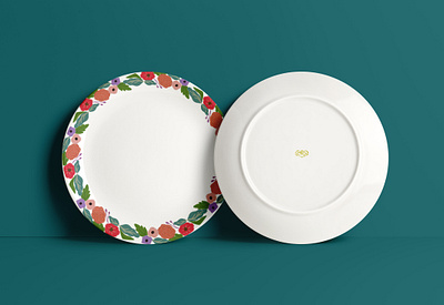 Dinner Plate Illustration branding design floral graphicdesign illustration
