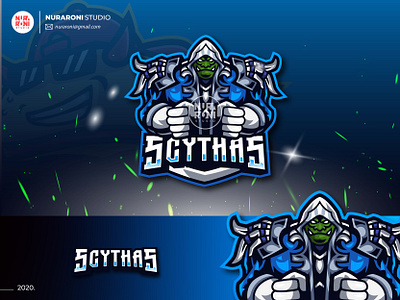 Scythas Mascot Logo adobe illustrator branding branding design cartoon cartoon character character esport esport team esportlogo game logo game online gamer gaming logo mascot mascot design mascotlogo twitch vector youtube