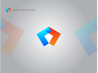 Coding Logo Concept 3d a b branding coding coding logo colorful logo gradient logo initial letter logo logo logo design logodesign logodesigner logotype modern logo software company software logo