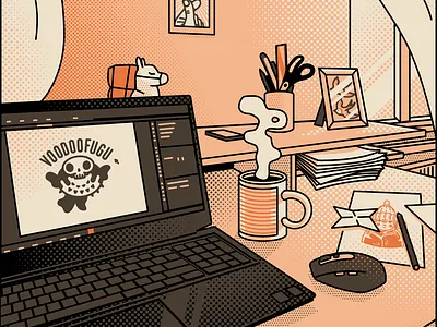 Workspace art artwork graphicdesign illustration voodoofugu