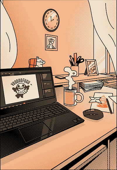 Workspace art artwork graphicdesign illustration voodoofugu