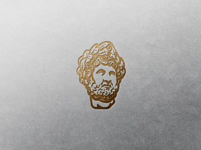 Hadrianus classic design emperor face gold hadrian head illustration imperator logo logotype mark roma roman rome symbol