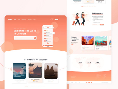 Travel Landing Page booking clean colorful design landingpage minimal tourism travel trip typography ui ui ux ux web template webdesign website