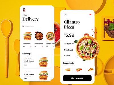 Food App app app design food app food delivery food illustration foodie ios minimal mobile rijic rijicagency rijicdesign rijicdigital typography uiux