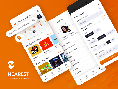 Find Restaurant and Events app design events mobile restaurants uiux