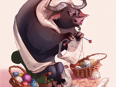 Muuuuuu animal buffalo bull cartoon character character design illustration raster
