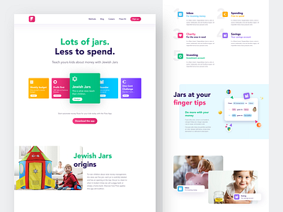 Flow Money Automation branding concept design kids learn money save website