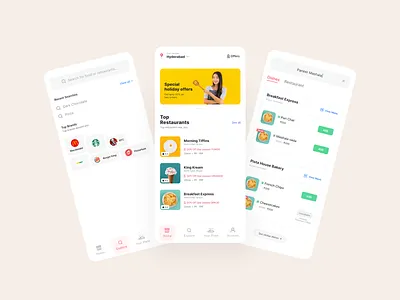 Yumzy Food Delivery App app appinterferance clean design food food and drink food app food delivery food delivery app foodie foodtech ios mobile ui uidesign