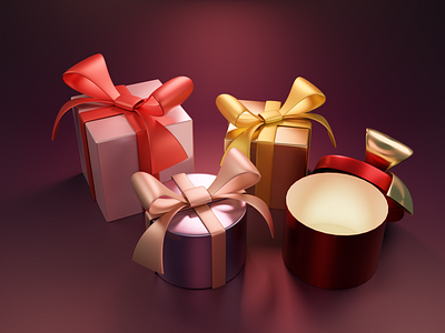 Xmas gift wrap 3d blender christmas holiday present