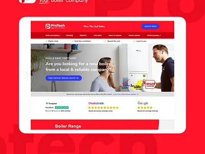 ProTech Homepage boiler gas gassafe homepage ipad safe trade uk