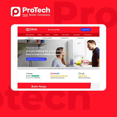 ProTech Homepage boiler gas gassafe homepage ipad safe trade uk