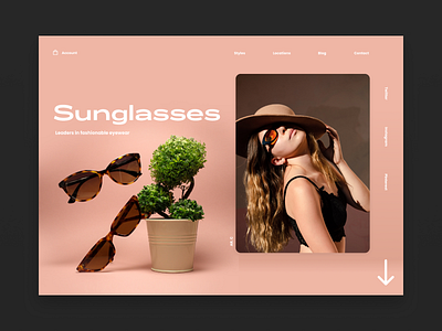 Sunglasses design landingpage landingpagedesign minimal type typography ui ux web website