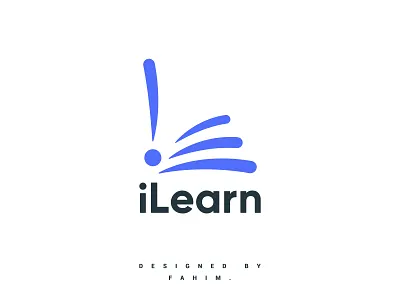 iLearn | ELearning Website Logo design blue book branding elearning flat learning app logo minimalistic online education symbol