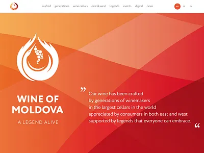 Wine Of Moldova Website header languages welcome page wordpress