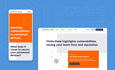 Finite State Website block blue branding highlight orange product design product page radar responsive simple design startup branding startup marketing technology typography ui ux webdesign website