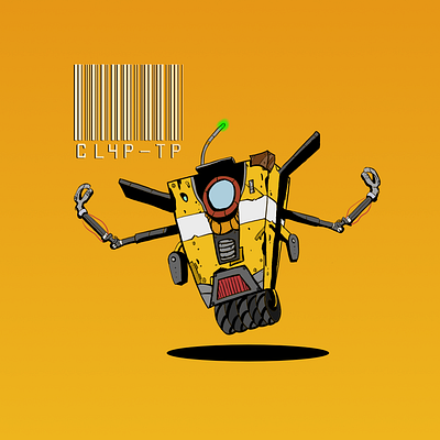 Borderlands - Claptrap (Colored) borderlands borderlands3 cartoon claptrap design gaming illustration video games