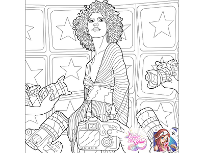 06 Line art for mobile app "Color For You - Plot stories & ..." adobe illustrator adobeillustator antistress art color by number coloring girl illustration line art lineart mobile app photographer