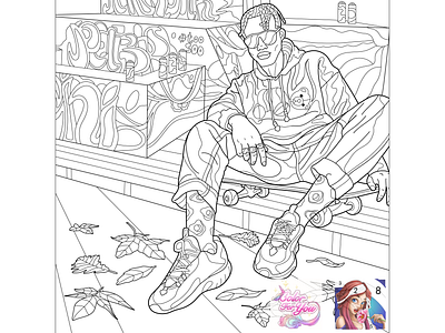 07 Line art for mobile app "Color For You - Plot stories & ..." adobe illustrator antistress art boy color by number coloring fashion illustration lineart mobile app vector vector art