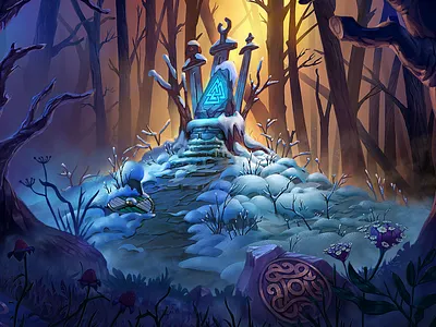 Backgrounds for the Solitaire game art background concept game illustration landscapes slot design viking