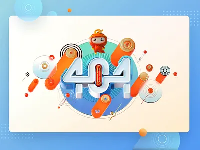 3D Page 404 Version 2 3d 404 404 error blue c4d glass red web web page