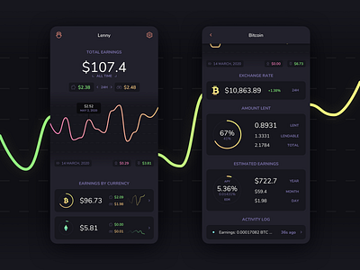 Lenny – Cryptocurrency Lending Bot app crypto cryptocurrency mobile sketch svelte