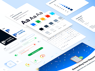 Remote Roofing Design System artificial intelligence brand design branding colors design design system flat design icon remote remote roofing roof roofing startup startup design style style guides styleguide typogaphy ui