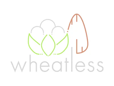Wheatless Logo art direction branding design flour food gluten free icon illustration illustrator logo typography vector wheatless