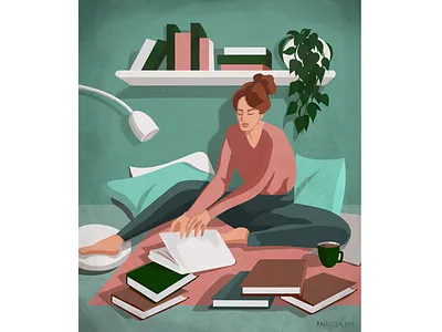 Scene Illustration adobe illustrator ai book books cozy illo illos illustration illustrations portrait illustration procreate procreate illustration vector