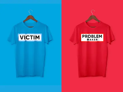 Unisex Couple's T-shirts blue couple design illustration illustrations logotype maker makers own problem problems red simple tshirt tshirtdesign tshirts victim victims visual art