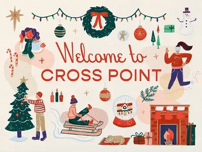 Christmas Illustration candy cane card christmas coffee fire fireplace gingerbread gouache holiday holidays iceskating logo ornament seasons sled snow globe tree trees winter wreath