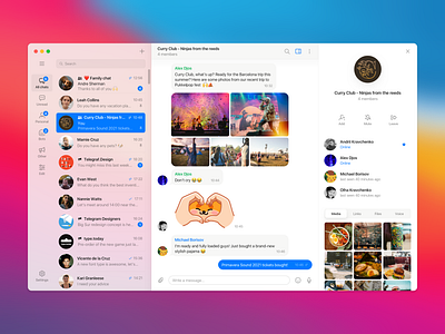 Telegram Desktop - macOS Big Sur redesign big sur design desktop interface light light mode light theme light ui macos messenger redesign telegram ui ui design ux ux design