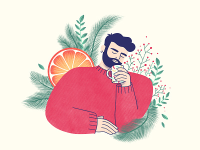 Glühwein 🍷🍊 character illustration procreate storytelling