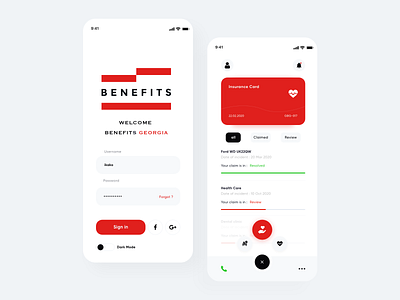 Benefits Insurace App UX/UI app car clean design health identity insurance insurance app insurance company insurtech login page login screen mobile password talavadze trendy ui user experience user interface ux