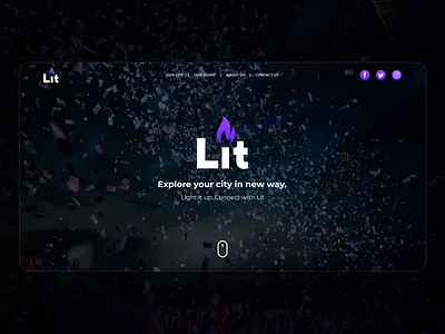 LIT - The Event Website design event design experience homepage party ui ux