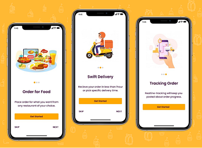 Food delivery Mobile App Onboarding Screen app design food app food delivery app mobile app design onboarding screens product design ui ux