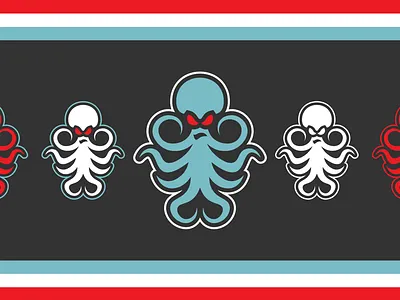 Octopus Logos black blue design graphic graphic design graphic art graphic artist graphic artists logo logo design logo designs logos octopus octopus logo red vector white