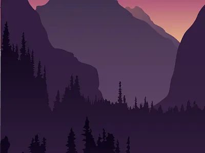 Mountains2 ai art branding design gradient icon illustration illustrator logo minimal mountains nature sunset vector