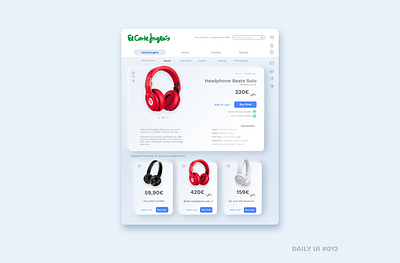 El Corte Ingles Product Page - Daily UI #012 dailyui dailyuichallenge departmentstore ecommerce shop