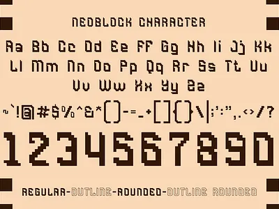 Neoblock - 5 Pixel Font Styles modernist