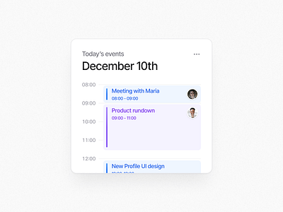 MicroUI - Calendar Widget calendar card categories event schedule ui ux widget