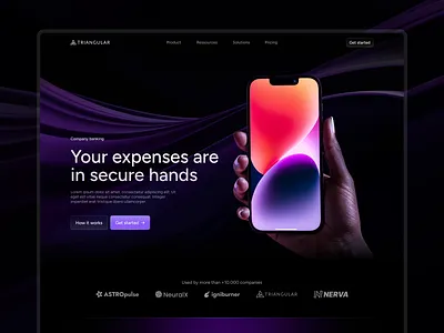 Bank Website - Triangular app bank finance fintech gradient landing landing page purple website