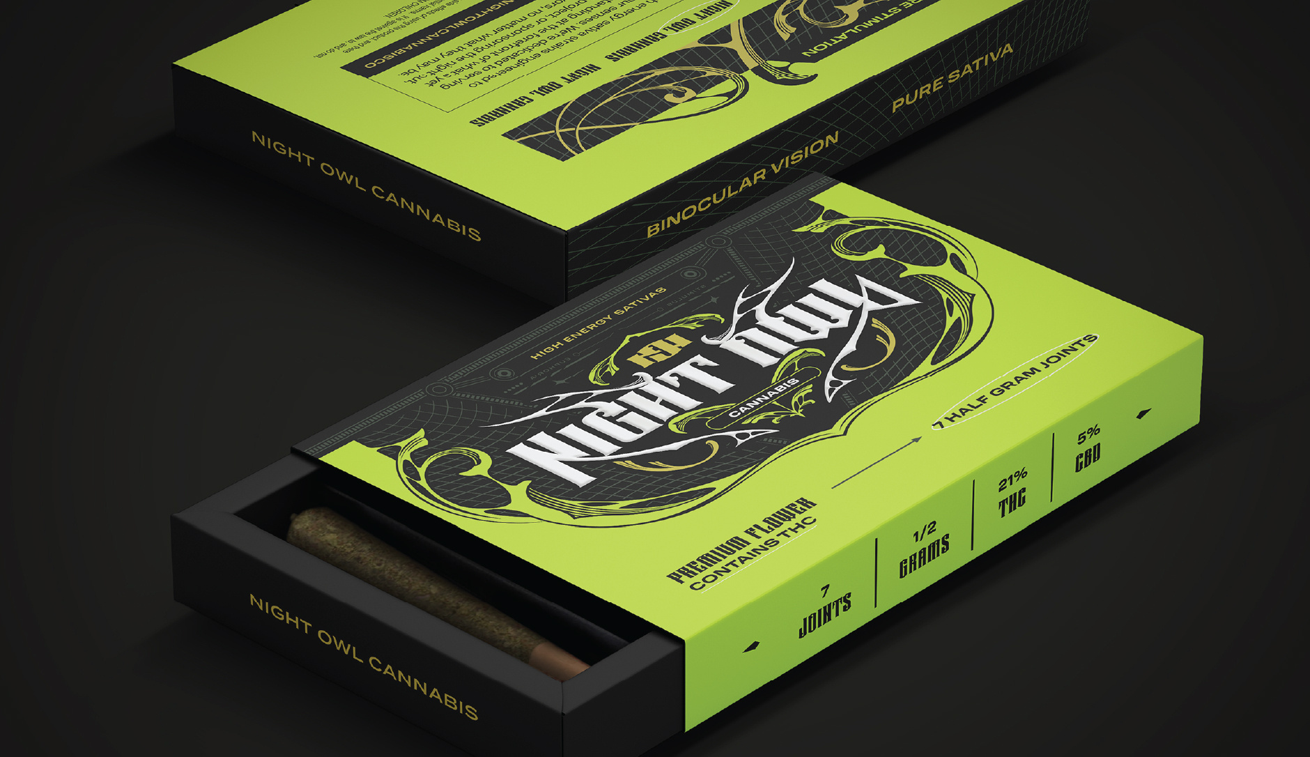 Night Owl Cannabis Branding & Packaging brand designer branding cannabis cannabis brand custom type packaging packaging design