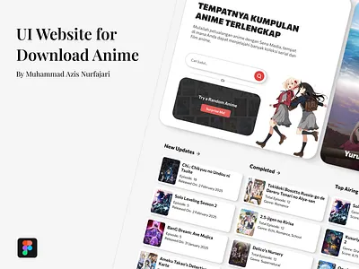 Sena Media - Website For Download Anime anime figma landing page platform ui ui design ui designer uiux uiux design web design website