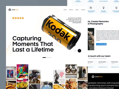 JumpShoot. - Photography Portfolio ~ Landing Page app branding design graphic design health illustration logo ui ux vector