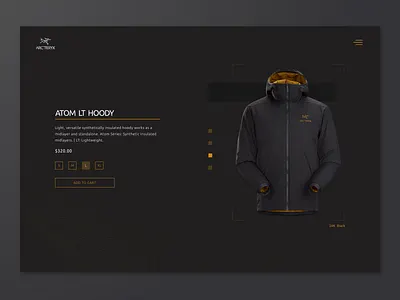 Atom LT Hoody design outdoor retail sportswear ui vancouver web