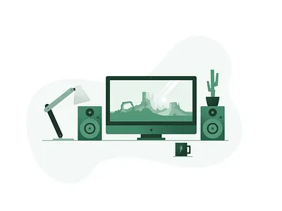 Landar's Workspace flat green noise texture workspace